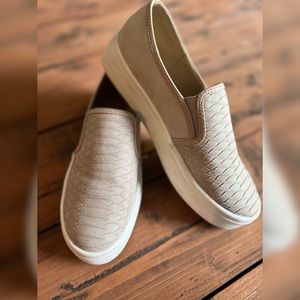 Taupe Snakeskin Sneakers